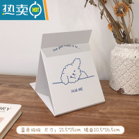 敬平网红镜子台式化妆镜ins风少女心桌面折叠便携宿舍学生高清梳妆镜便携式用镜 蓝色趴趴狗