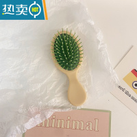 敬平随身便携公主镜皮质复古折叠镜卧室宿舍桌面台式化妆高清梳妆镜子便携式用镜 气垫梳草绿