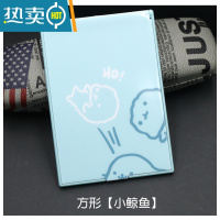 敬平镜子折叠小号日式随身化妆塑料高清镜便携式学生宿舍梳妆单面小镜便携式用镜 方形[小鲸鱼]