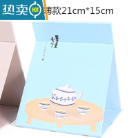 敬平可爱卡通大学生寝室桌面台式化妆镜超大女梳妆镜子纸折叠便携便携式用镜 藏青色 中号薄款生活