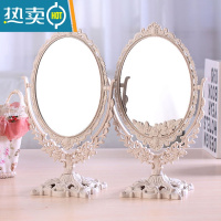 敬平台式化妆镜子 欧式镜子 双面梳妆镜 大号镜子 便携公主镜 新款便携式用镜 买就送小镜子和小梳子