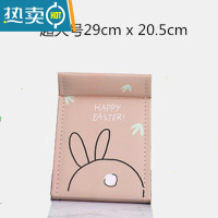 敬平可爱卡通大学生寝室桌面台式化妆镜超大女梳妆镜子纸折叠便携便携式用镜 西瓜红 浅粉兔子CW-超大