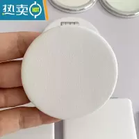 敬平纯白色小镜子 PU皮质双面折叠方形化妆镜 随身便携式ins简约圆镜便携式用镜 小圆(6.5厘米)