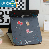 敬平小镜子化妆镜台式桌面可立家用小型便携办公室学生宿舍折叠梳妆翻便携式用镜 浪漫生活-大号