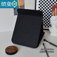 敬平ins风复古折叠化妆镜学生宿舍桌面可立小镜子家用便携台式梳妆镜便携式用镜 超大号-黑色