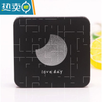 敬平小镜子随身携带化妆镜便携迷你轻薄女桌面可立放包包里折叠镜双面便携式用镜 典雅黑 磨纱月亮