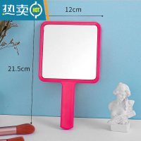敬平ins韩风礼品方形镜子美妆手持化妆镜子随身方便携带镜女便携式用镜 玫红色 12cm*21.5cm