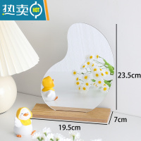 敬平镜子简约ins风不规则化妆镜学生宿舍桌面卧室床头台式便携梳妆镜便携式用镜 不规则化妆镜水滴款