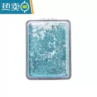 敬平网红少女心小镜子随身化妆镜小号可爱便携折叠宿舍学生手持双面镜便携式用镜 方形蓝色