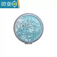 敬平网红少女心小镜子随身化妆镜小号可爱便携折叠宿舍学生手持双面镜便携式用镜 圆形蓝色