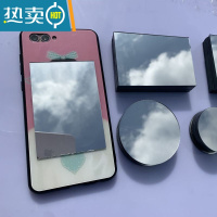 敬平镜子贴片迷你平面玻璃镜单面镜圆形不带胶厚mm圆镜子裸镜片便携便携式用镜 长方形6*9cm2片(问带胶吗答不带