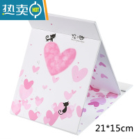 敬平高清单面化妆镜子台式梳妆 镜子美容公主镜折叠方镜子桌面随身镜便携式用镜 狂曲粉