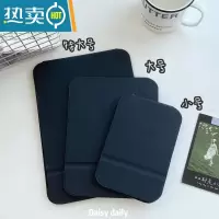 敬平ins简约PU皮质折叠镜学生宿舍高清化妆镜台式桌面梳妆镜便携随便携式用镜 黑色折叠化妆镜小号