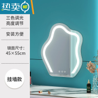 敬平网红云朵化妆镜台式led灯桌面旋转异形梳妆镜带补光美妆镜子ins风便携式用镜 挂墙云朵45*55白色(充电) 挂墙款