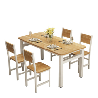 广亿隆条形饭桌食堂餐桌椅组合一桌四椅定制