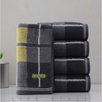 洁丽雅毛巾长绒棉格尚面巾5条装74*34cm混色单包