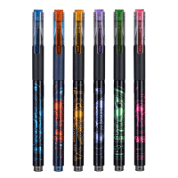 得力中国航天臻顺滑学生盲盒中性笔0.5MM子弹头(黑)A589