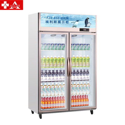 埃利斯(AILISI)网红啤酒柜展示柜全屏酒吧柜商用冰箱大容量冰柜冷藏柜饮料冰柜 双门展示柜LC-1000CF
