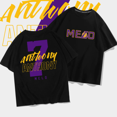 安东尼7号篮球运动春夏装宽松落肩短袖T恤男女欧美潮牌