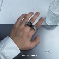 H1007 不规则仿水晶高级感戒指男 ins小众设计简约百搭女指环情侣 收藏+关注+加入购物车