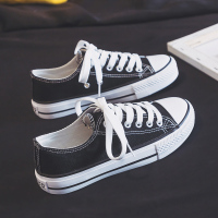 帆布鞋女鞋学生百搭ulzzang夏季2021年新款ins潮薄款小白板鞋 经典款-黑色 35 女款