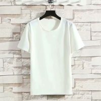 休闲男裤子男士耐磨耐穿便宜上班工作服冰丝无磁无铁宽松大码男装 短袖圆领白色单件 M[70-95斤]