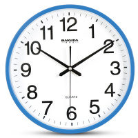 巴科达挂钟客厅钟表北欧创意现代简约挂表时钟挂墙时尚石英钟家用 （简约）深蓝 9英寸（直径22.5厘米）
