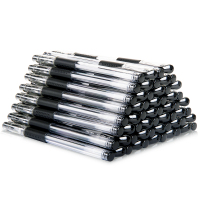 得力文具中性笔学生考试量贩式黑笔水笔碳素笔0.5mm办公用品书写工具60支装