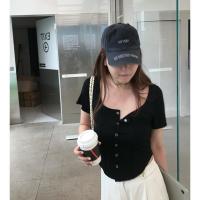 女士_夏日小tee 短袖T恤女夏2021夏季薄款 高级感ins设计感上衣 灰灰- XS