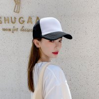 帽子男女士韩版潮牌ins鸭舌帽春夏季时尚百搭棒球帽休闲遮阳网帽 白板 黑白拼 可调节