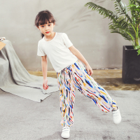 女童防蚊裤灯笼裤小女孩夏季家居裤女宝宝空调睡裤棉绸薄款沙滩裤 斑斓 90(建议身高78-88cm)