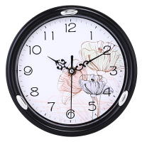 客厅静音钟表家用卧室北欧挂钟现代简约时钟创意时尚挂表石英钟 黑芙蓉 9英寸(直径22.5厘米)