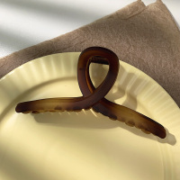 雅如初夹子大号高级感哑光树脂发抓夹女后脑勺复古气质鲨鱼夹发卡 1#琥珀色