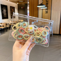 儿童发圈头绳女韩版可爱宝宝不伤发韩国女童公主扎头发小皮筋发饰 17#毛绒冰激凌色100根