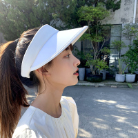 赵露思同款防晒空顶帽夏季女防紫外线遮阳帽新款2021年春秋太阳帽 纯净白 均码(适合99%头围)