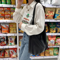 包包女包2021新款夏季韩版百搭女士单肩托特包大容量软皮手提大包 黑色