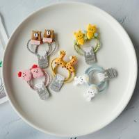 儿童小号橡皮筋套装 小女孩不伤发头绳 婴幼儿高弹力发圈发绳皮套 A款五对 动物套