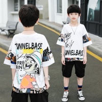 童装男童夏装短袖t恤2021新款中大童男孩夏季儿童帅气韩版T体恤潮 白色 110cm