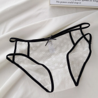 ~火辣性感蕾丝女内裤网纱女士三角裤薄款透视少女裤夏 雪花白 均码 83-120斤