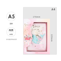 联华学生解压笔记本软皮手账本礼盒可爱少女心A5减压本子创意文具枕头本学生手帐本记事日记本彩页女生款礼物 22593-A5