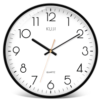 挂钟客厅钟表简约轻奢时尚家用时钟北欧挂表现代个性创意石英钟 酷纪黑盘 10英寸(直径25.5厘米)