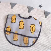 儿童罩衣无袖吃饭兜宝宝吃饭衣围兜防水防脏围嘴婴儿小孩反穿衣 饼干萌狮