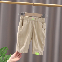 男童短裤新款小儿童夏季薄款中裤0-4岁3洋气宝宝七分裤子潮童装韩 卡其色-笑脸腰扣夏裤-HZ 80cm