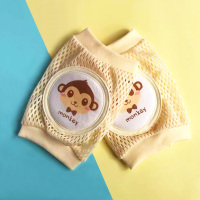 宝宝护膝防摔护腿膝盖神器儿童护膝婴儿学步爬行婴幼儿护袜套护垫 [2双]网格款黄色猴子 夏季网孔透气依腿围选择