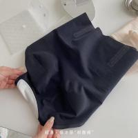 超薄果冻降温收腹裤冰感高腰内裤透气抗菌束腰显瘦三角裤女士舒适 黑色 M 80-99斤