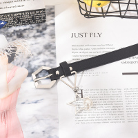 ins酷菱形女士皮带女简约百搭学生韩版潮时尚牛仔裤带腰带女装饰 五角星黑色