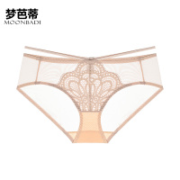 梦芭蒂女士内裤舒适健康透气底裤亲肤柔软蕾丝网纱性感三角底裤 云樱未落-肤色 L