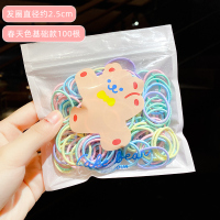 宝宝扎小啾啾发圈韩国女童皮筋女扎头儿童不伤发弹性好婴儿头绳 春天色100条