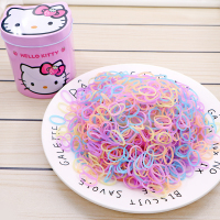 扎头绳发圈不伤发儿童橡皮筋公主小号可爱韩国女童宝宝一次性黑色 加粗厚强拉小号果冻1200根 小猫铁盒