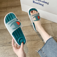 拖鞋女夏时尚外穿室内居家港风个性情侣拖鞋可湿水大码外贸软底潮 绿色【普通版】 36